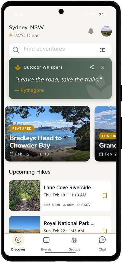 TrekMeet Discovery Screen